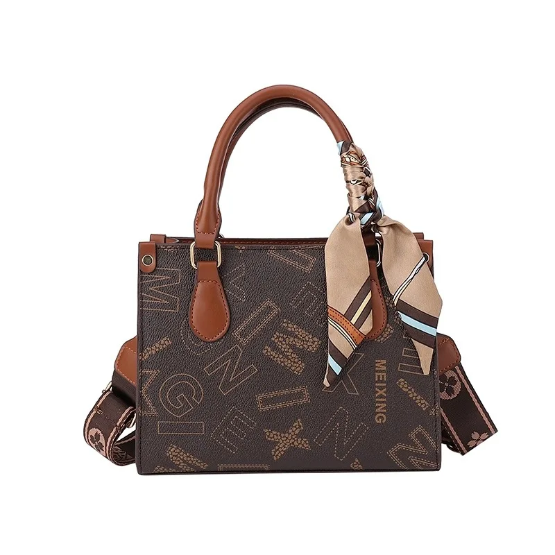 Women's Small Tote Bag for Commuting Leisure Women's Shoulder Bag Large Capacity Scarf Shoulder Square Bag