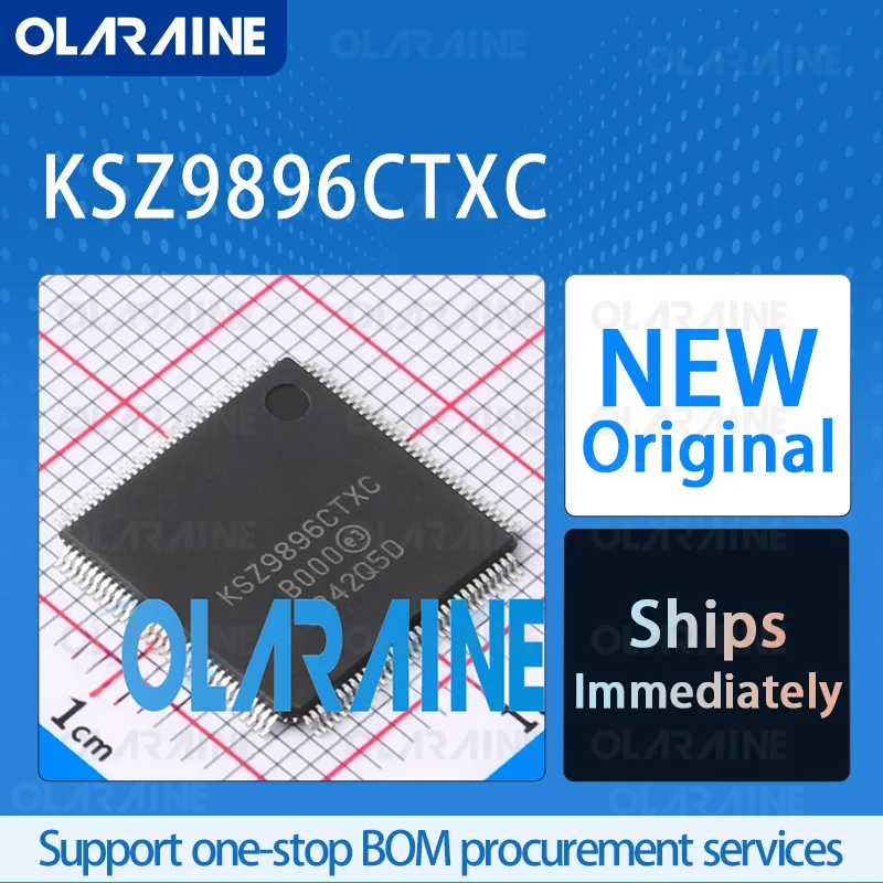 

1/5/10Pcs KSZ9896CTXC TQFP-128 original chip Ethernet ICs RoHS 5Transceiver Data rates 10 Mb/s, 100 Mb/s, 1 Gb/s Voltage 3.465 V