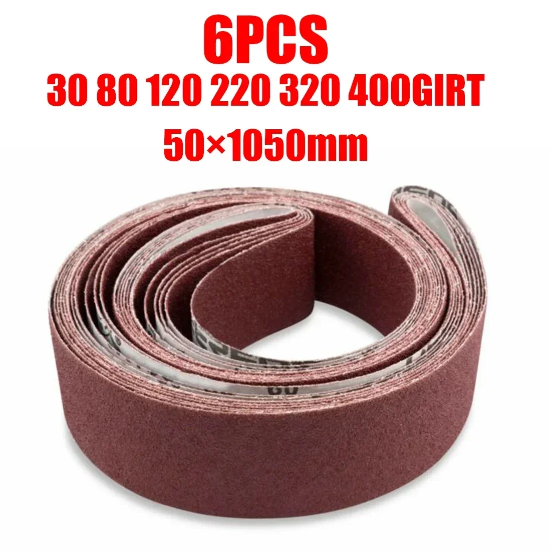 

60 / 80 / 120 / 220 / 320 / 400 grit Abrasive belt Sanding belts Assortment Multipurpose Flexible Hot Practical