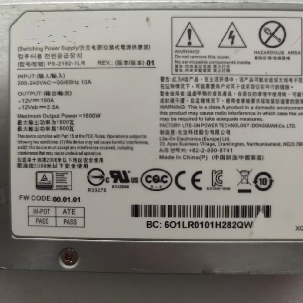 For LITEON 1800w Server power supply ps-2182-1LR