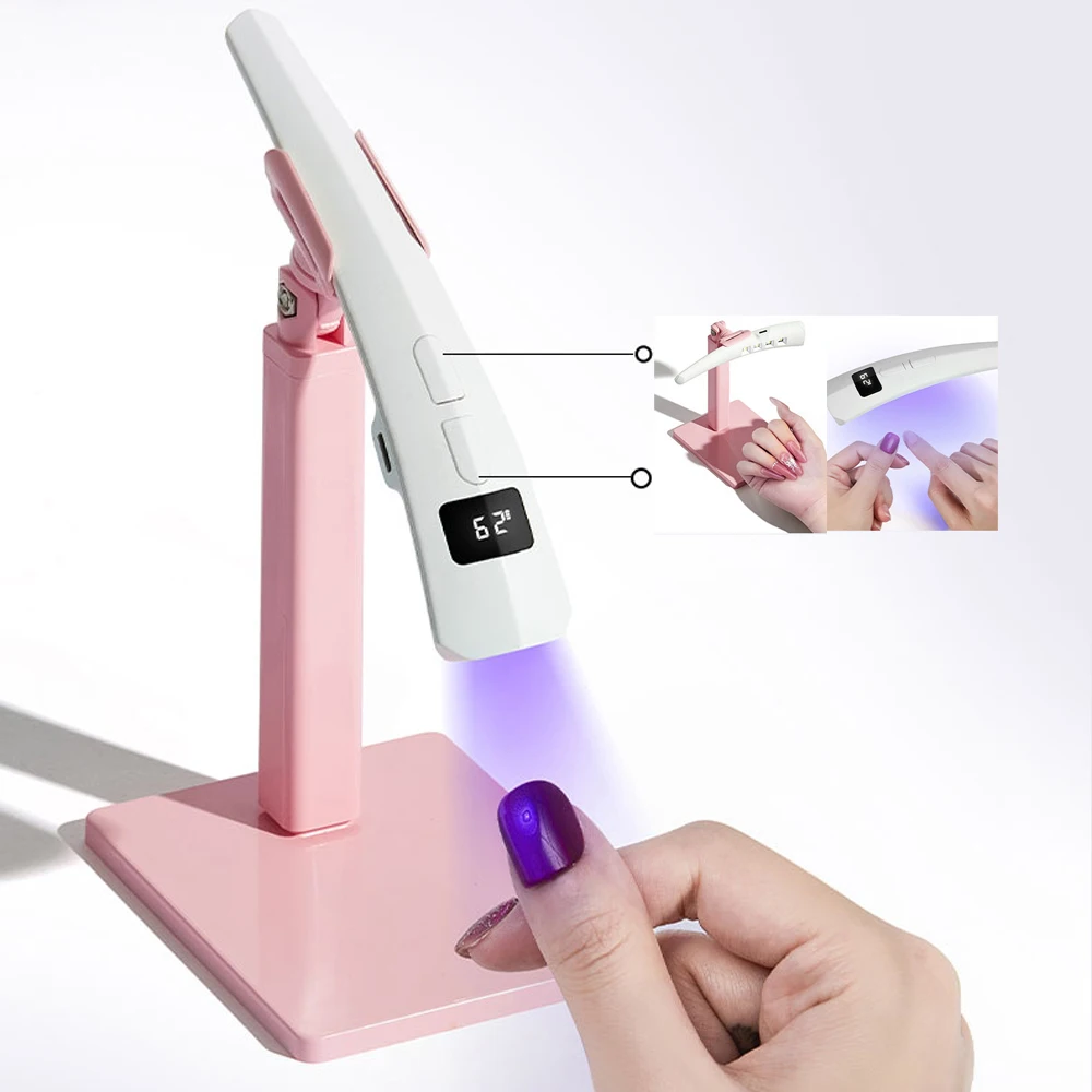 Super Hand Lamp 8W Quick Drying Gel Nail Lamp UV LED Beads With Energy Lens Rechargeable Handheld Lamp for Manicure Art Salon