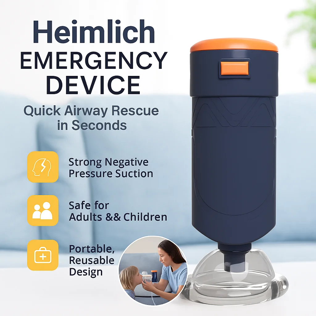 

Anti Choking Auto Heimlich First Aid Choking Rescue Device With S&M&L Mask For Adults Kids Rescue, Life Saving Suction Emergency