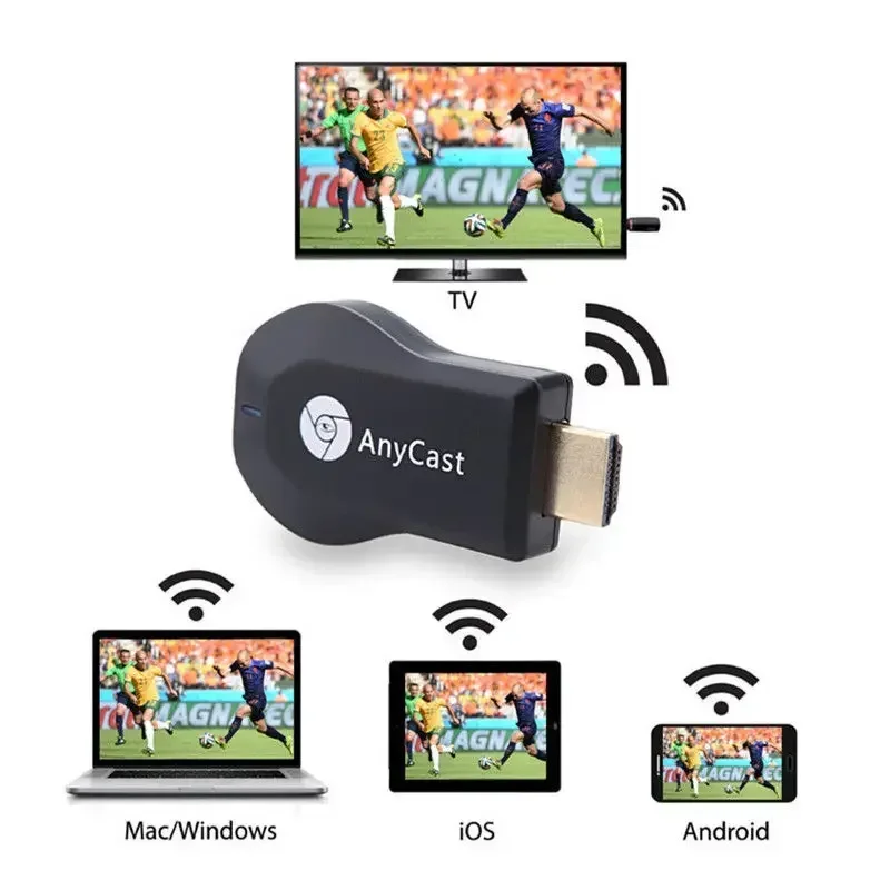 Anycast M4 PLUS HD 1080P Wireless Media Player Streamer Wifi HDMI-compatible Display Dongle for Projector Smartphone Tablets