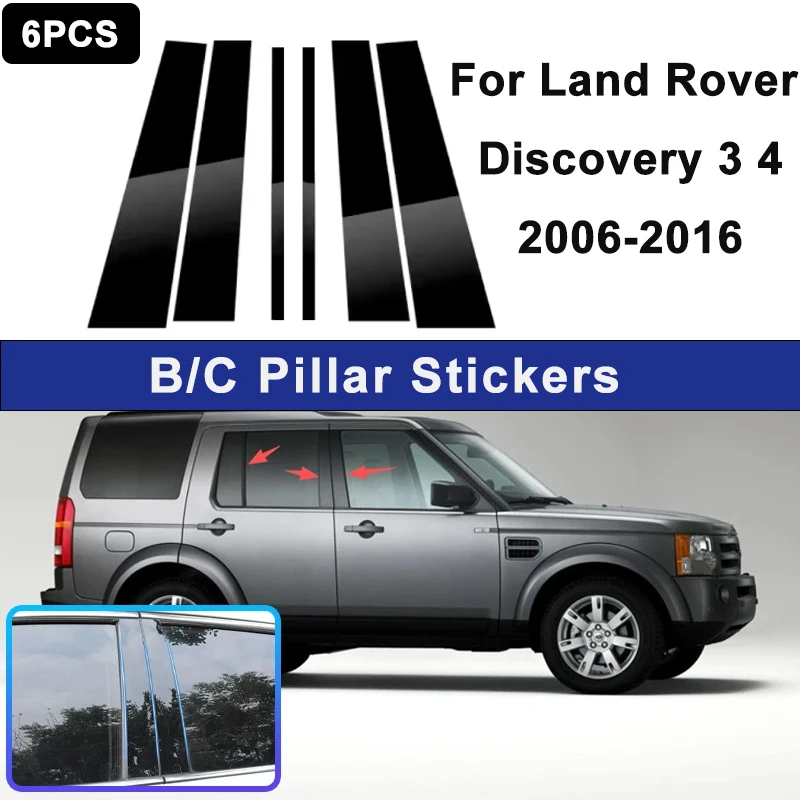 

For Land Rover Discovery 3 4 2006-2016 Window B C Pillar Post Cover Trim Stickers Door Column Decorative Exterior Accessories