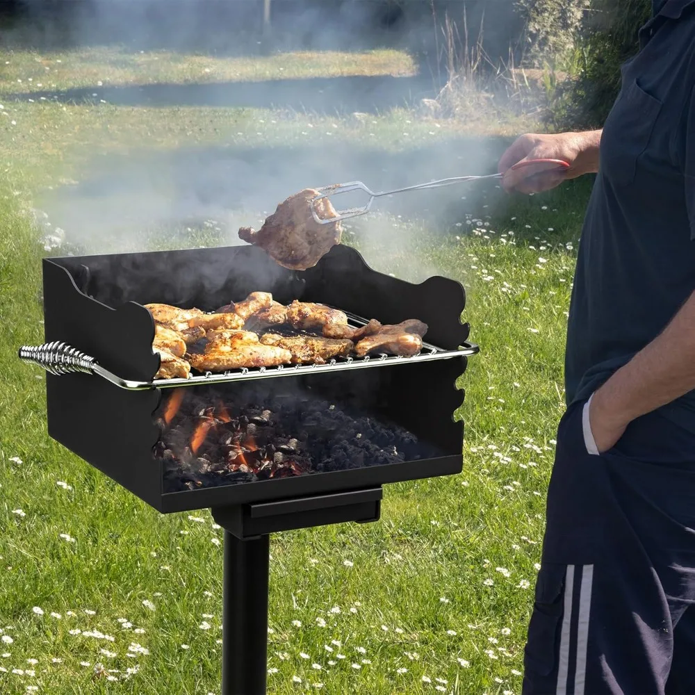 Holzkohle grill im Parks til, Hochleistungsstahl-Grill im Freien mit Edelstahl-Kochrost