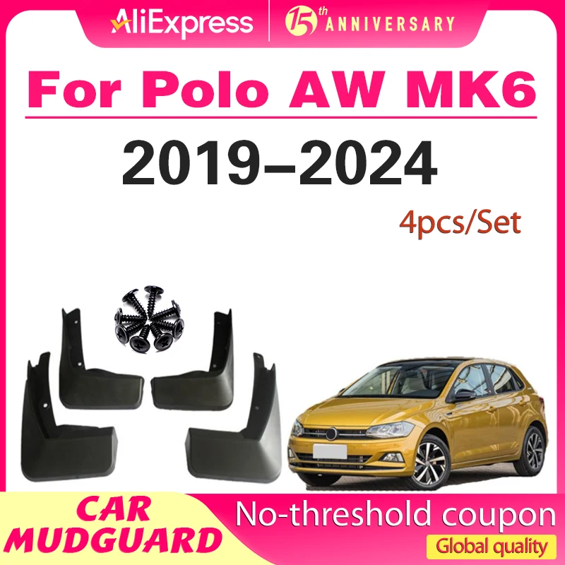 

Для Volkswagen VW Polo AW MK6 2019 2020 2021 2022 2023 2024 брызговики на крыло брызговики брызговики автомобильные аксессуары