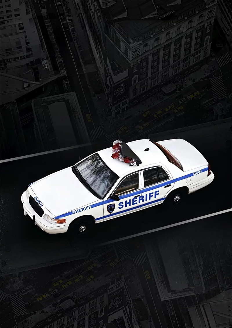 

MK Miniatures & GOC 1:64 Crown Victoria SHERIFF Alloy Vehicle Collectible Car Model