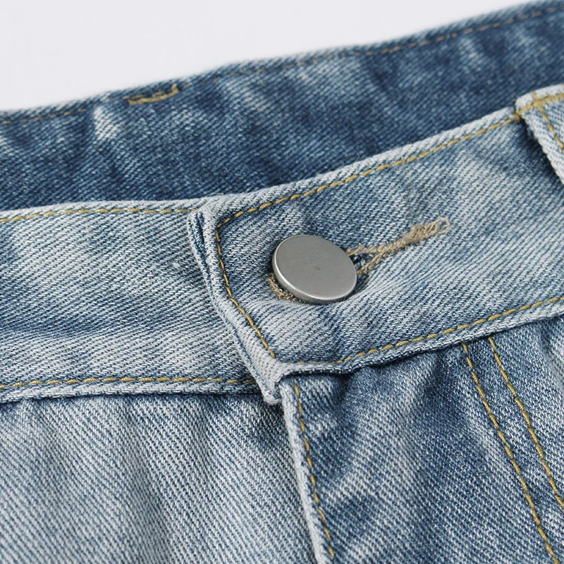 Pantalones vaqueros japoneses nuevos de primavera y otoño para hombre, pantalones rectos sueltos lavados simples de color sólido