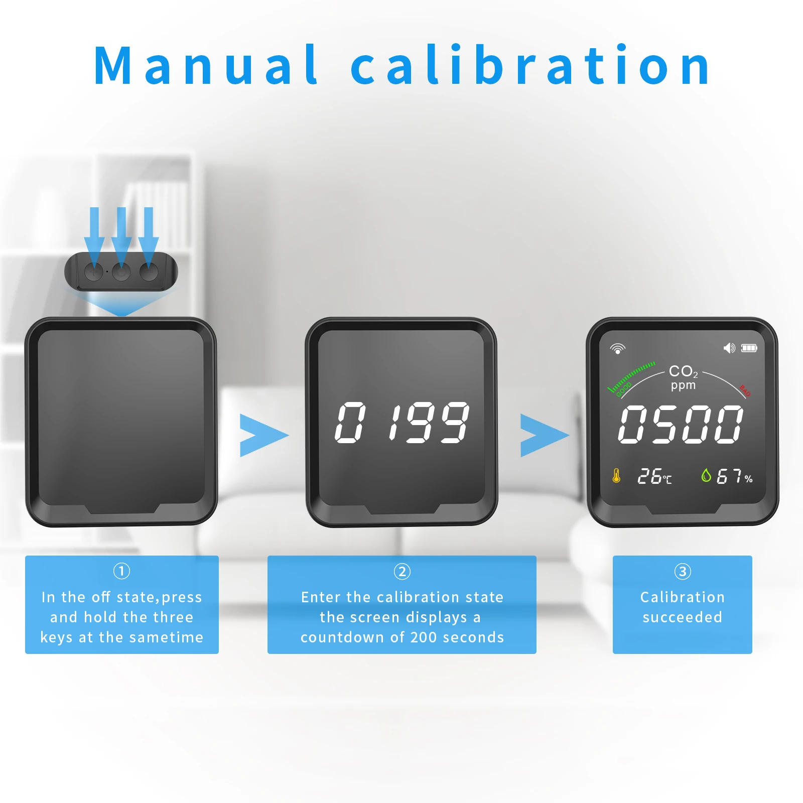 Protmex Tuya WiFi CO2 Meter and Temperature Humidity Monitor Carbon Dioxide Detector Greenhouse CO2 Sensor with Light Indication