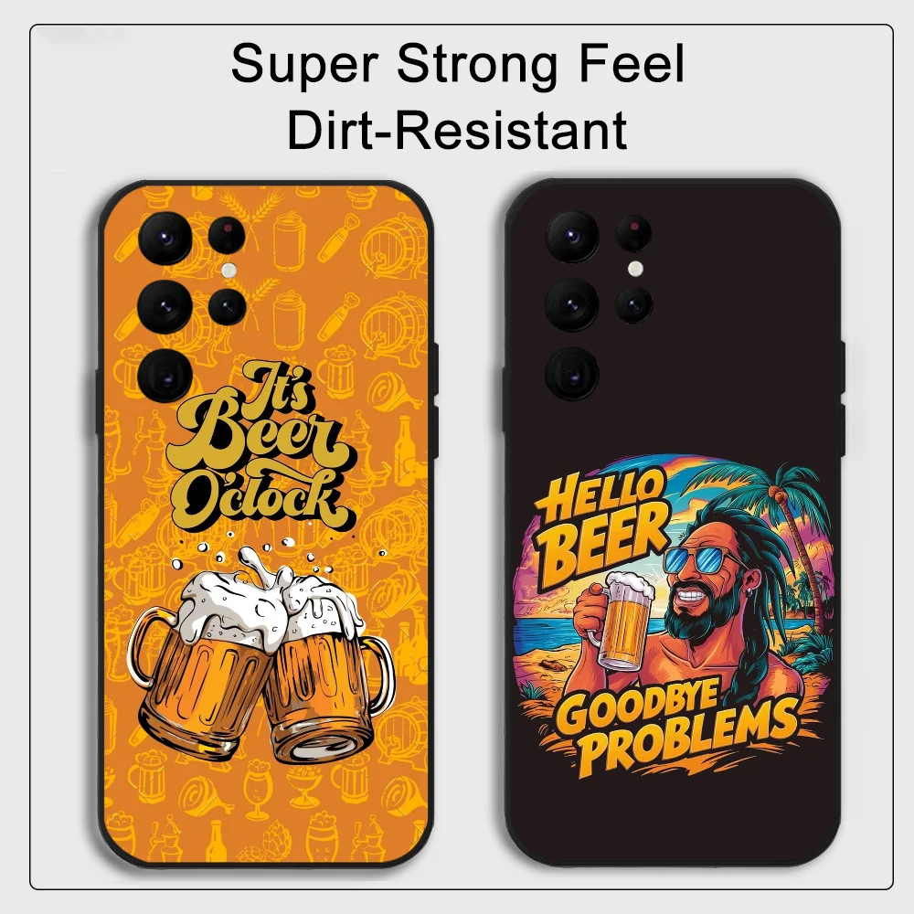 

Beer Print Phone Case for Samsung S series s20 s21 s22 s23 s24 FE Plus Ultra TPU Soft to Skin-friendly case