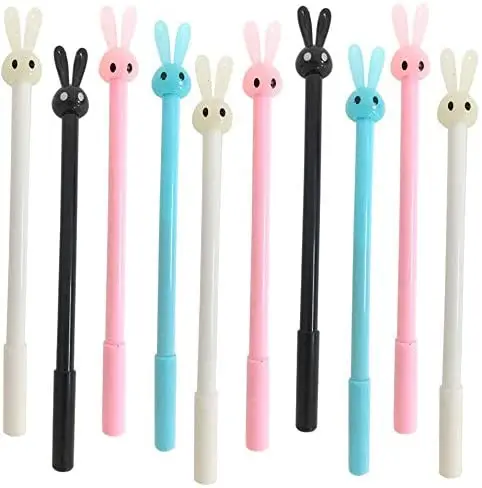 8 Pack Cute Bunny Rabbit Gel Ink Pens 0.38mm Black Ball Point Pens Creative Gifts for Office School Student Supplies