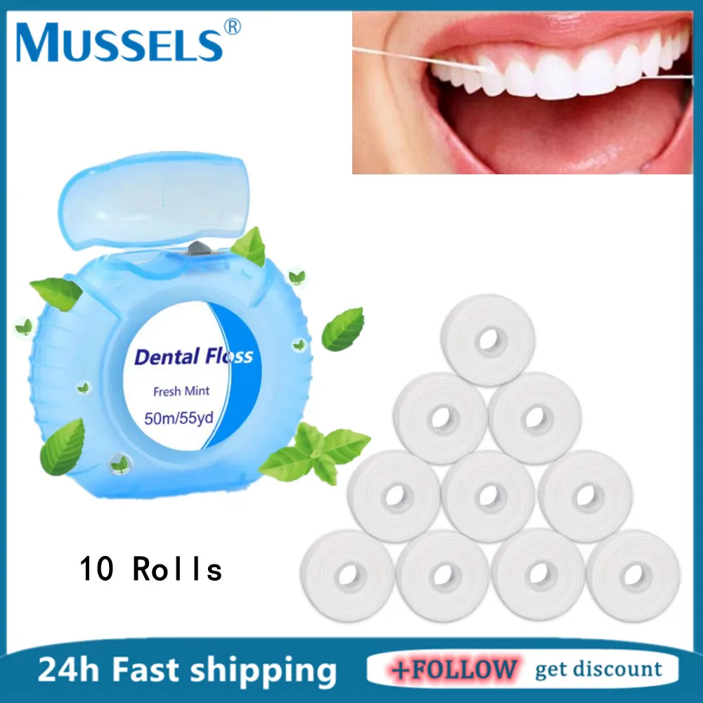 10 pcs/5 pcs Dental Floss Ultraclean Mint Mondhygiëne Tanden Hiaten Reiniging Wax Tandenstokers Flosser Tandvlees Bescherming Plaque verwijderen