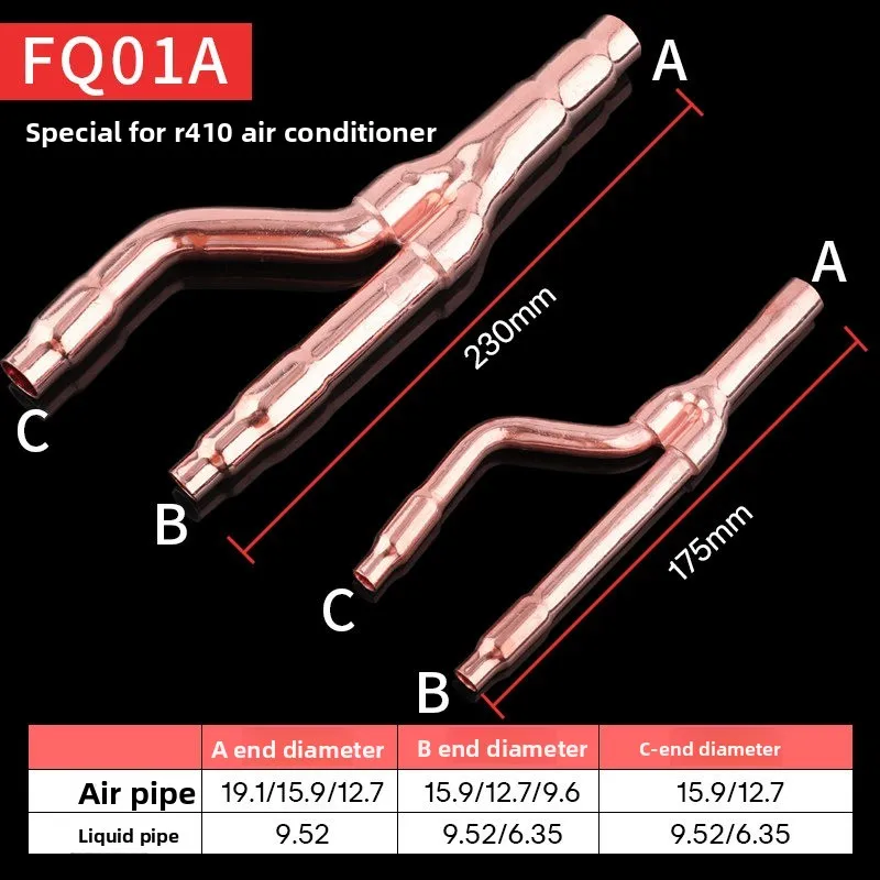 Applicable to Gree Refrigerant Branch Pipe FQ02 FQ03 FQ04 for Multi Split AC Central Air Conditioner