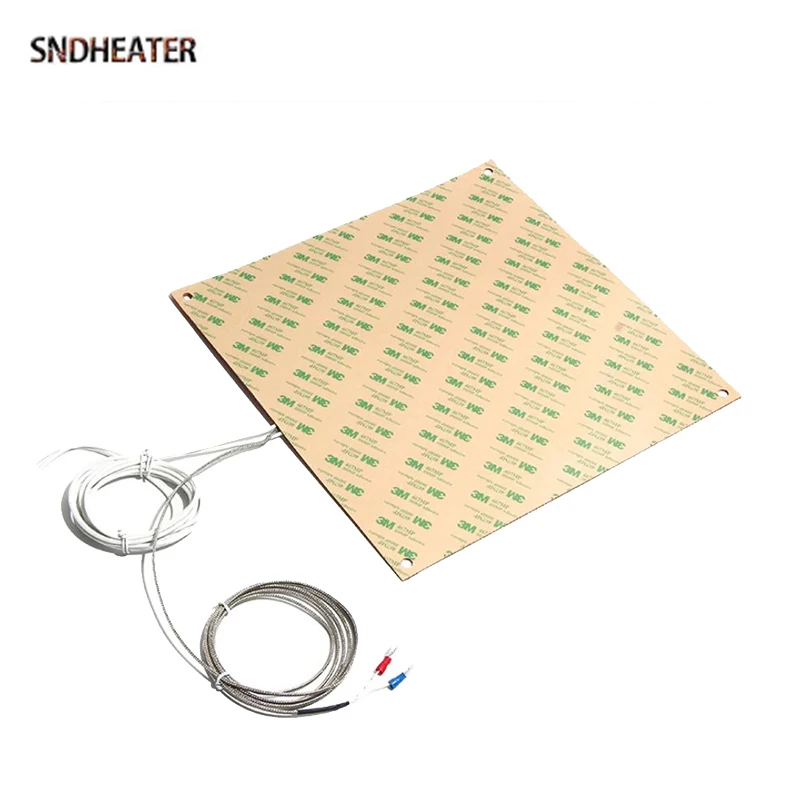 SNDHEATER 12V 24V 220V Electric Silicone Heating Pad 20/30/50/80/100W with K Thermocouple 50mm/60mm/80mm/100mm for 3D Printer