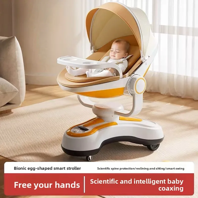 Babyfond High-end Electric Baby Remote Control Music Rhythm Dinner Plate Mosquito-proof Children Can Lie Down Rocking Chair