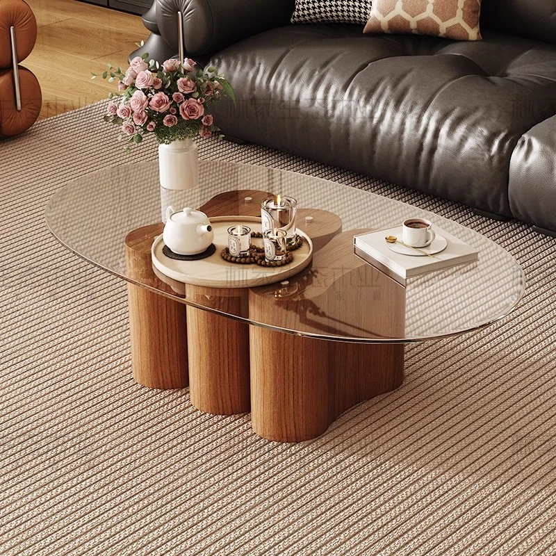 

Wood Transparent Coffee Table Unique Minimalist Modern Decoration Coffee Table Aesthetic Nordic Meubles Entrance Hall Furniture