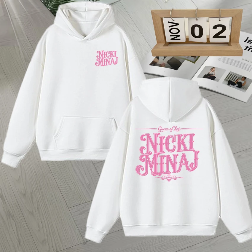 Fashion Nicki Minaj Graphic Double Sided Print Hoodie Long sleeve Men Women Long sleeve Fleece Unisex Autumn Winter Sweatshirts view 2