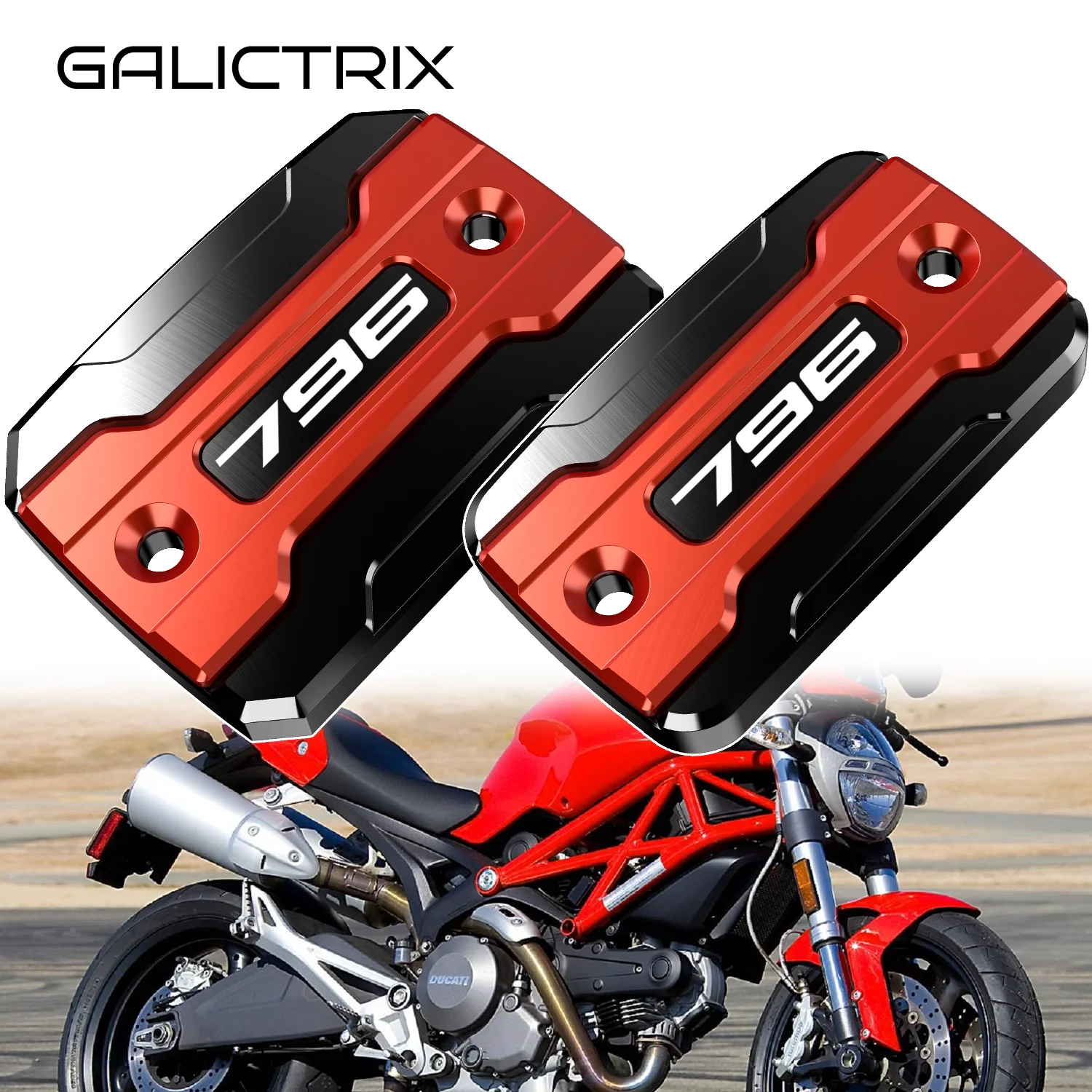 Para Ducati Monster 796 795 696 695 MONSTER Tapa del depósito de líquido de frenos delantero de la motocicleta Tapón de llenado de aceite del motor Accesorios