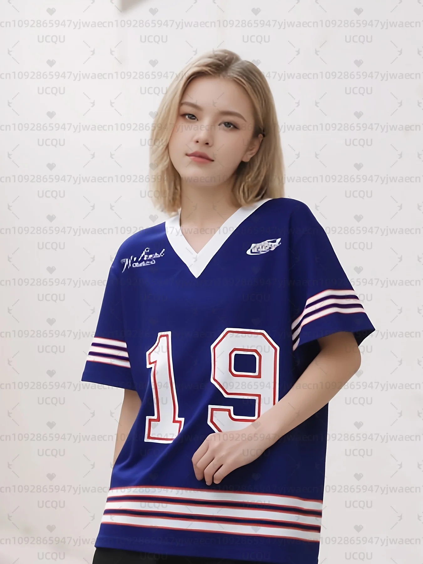 Vrouwen Brief NO.19Print V-hals Korte Mouw T-shirt Zomer Grafische Tee Plus Size Heren Sport T-shirt Tops