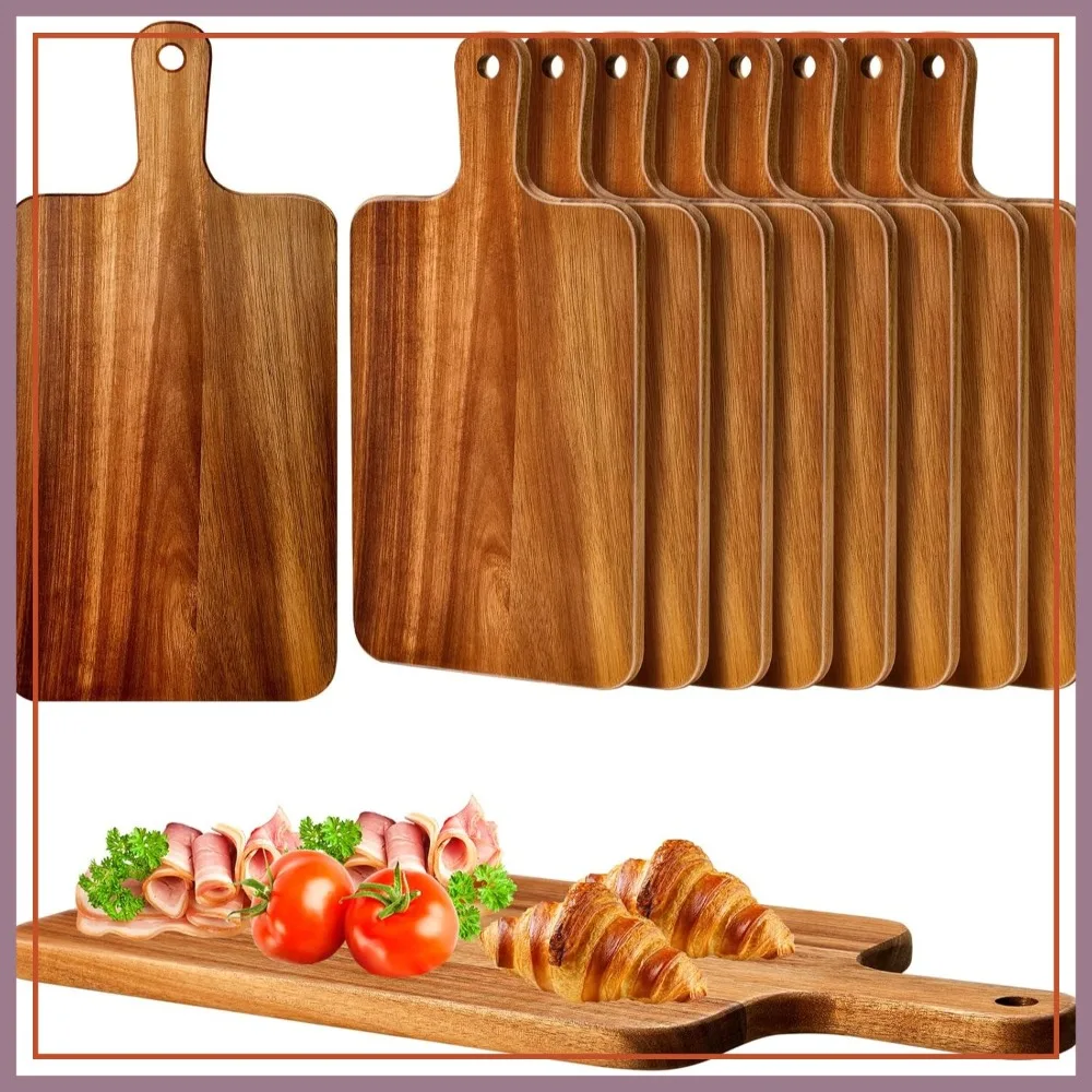 

10-Pack Acacia Wood Cutting Boards with Handle 15.7x7.8 Inch