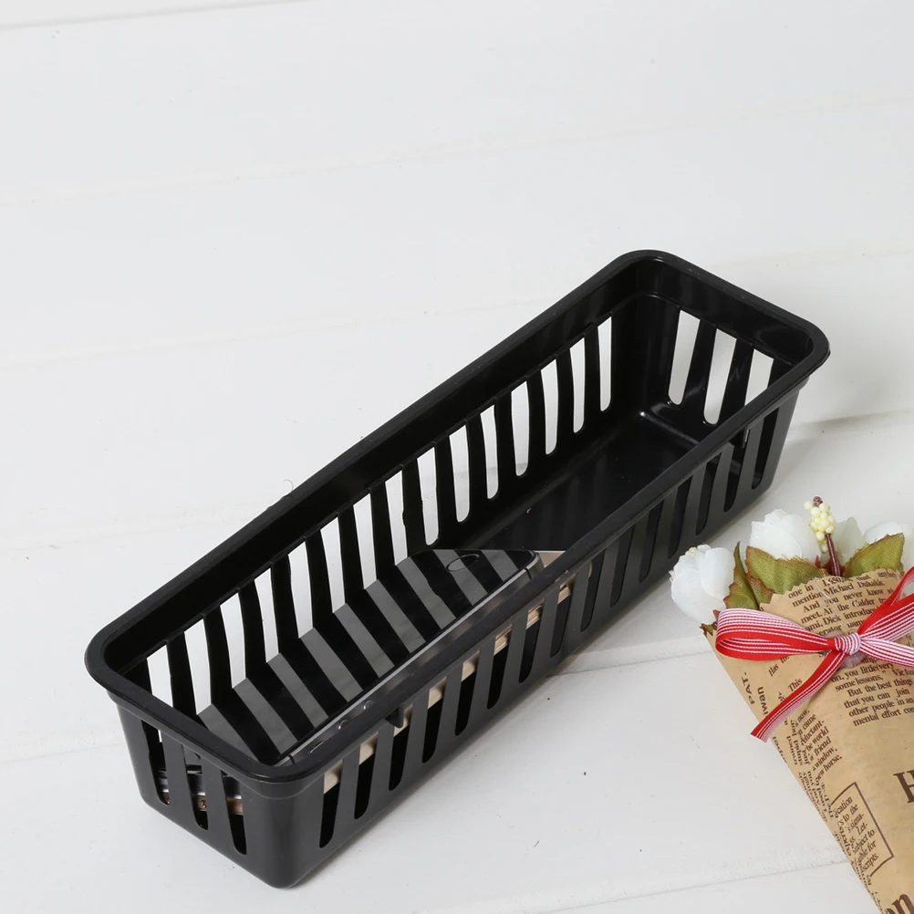

6Pcs Plastic Storage Trays Rectangular Foldable Hollow Out Organizer for Kitchen Home Office Bedroom Bathroom Chopsticks Holder