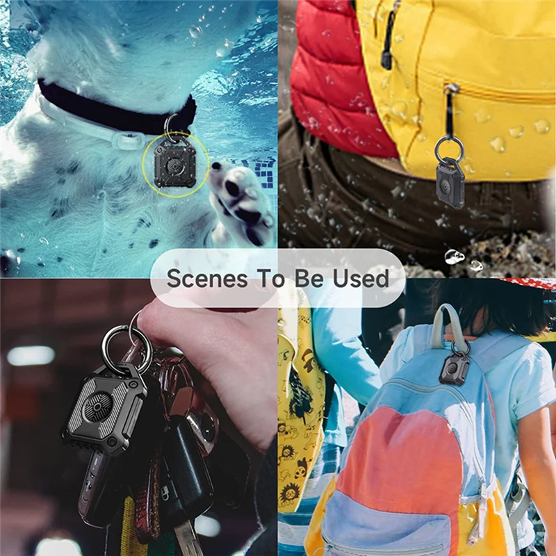 For AirTag Locator Soft Silicone Protective Cover Waterproof Anti-Lost Anti-Scratch Case with Keychain Accessories