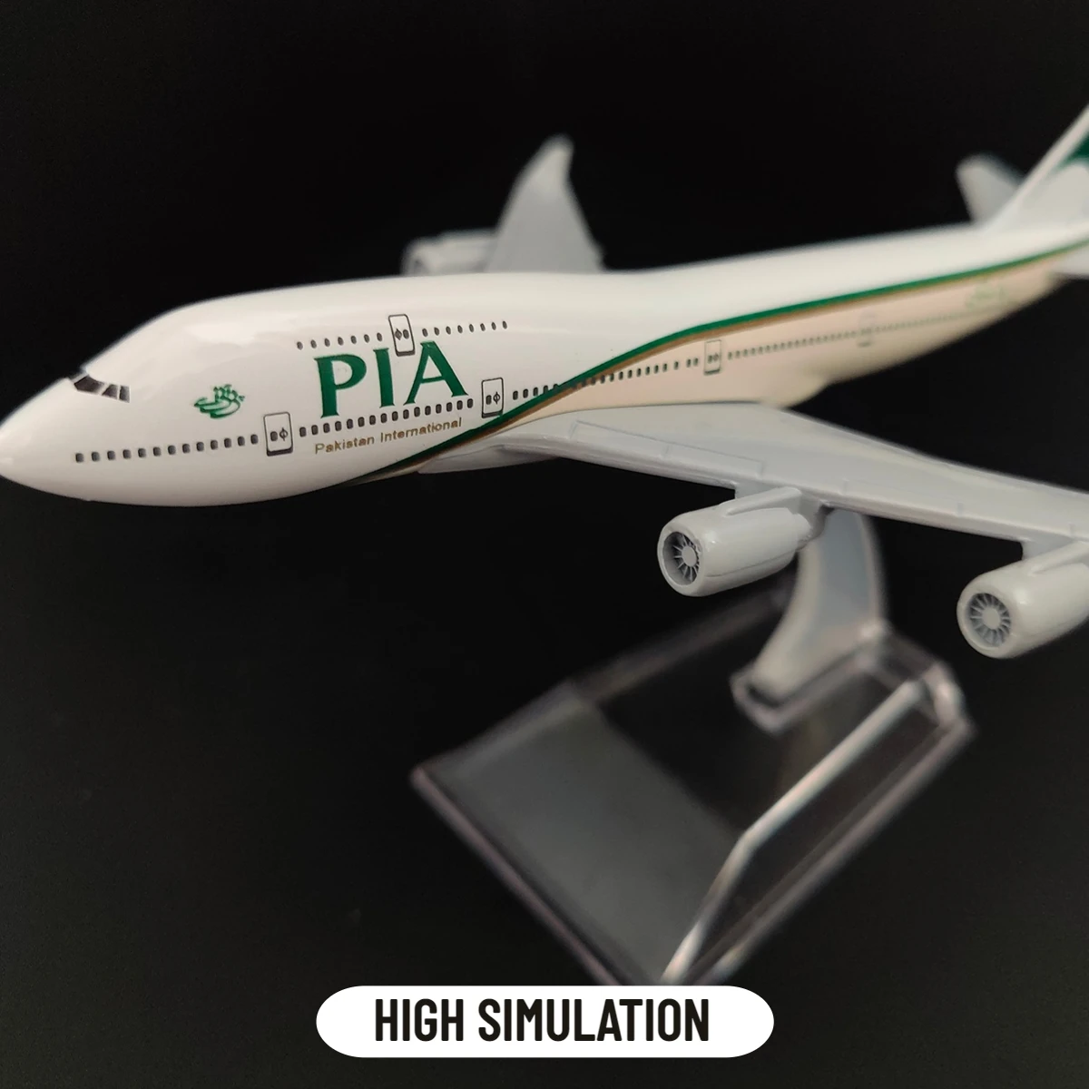 1:400 Scale Metal Aviation Replica, Pakistan PIA Aircraft Model Airplane Diecast Miniature, Kids Room Decor Gift Toys for Boy