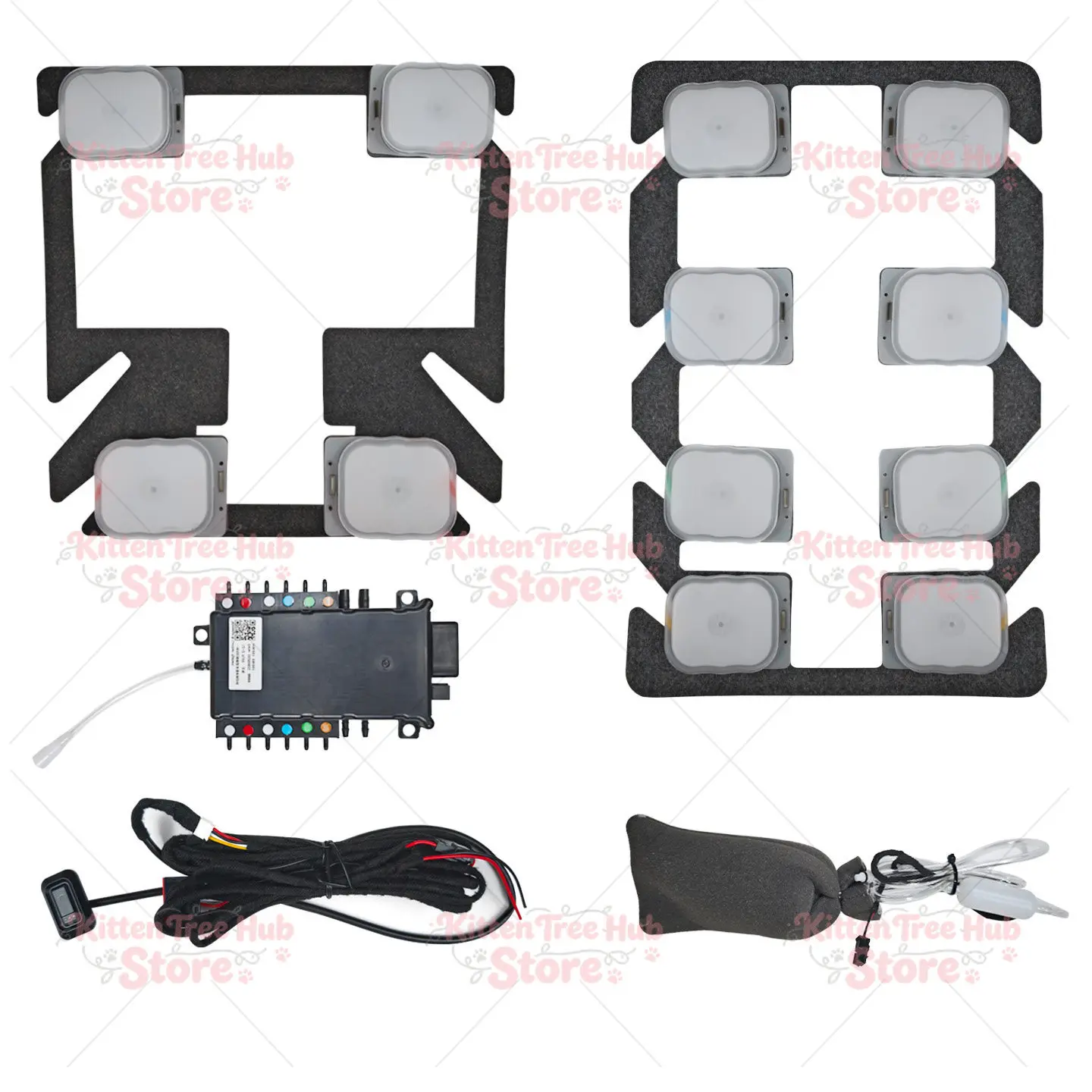 12 Air Bags Massage Car Seat Cushion 5 Speed Adjustable Ergonomic Driver Seat Massage Pad Auto Interior Comfort Accessory