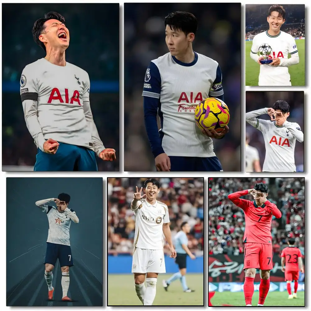 Football Player Son Heung Min Poster Painting Prints Wall Art Picture Film Room Home Bar Cafe Decor Home Mural