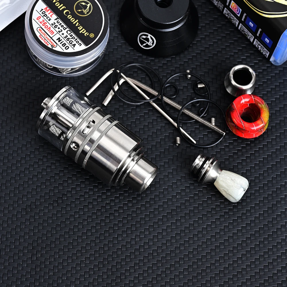 Wolfcoolvape Taifun GX Style RDTA Rebuildable Dripping Tank Atomizer 316SS + Glass 4.0ml 23mm atomizer do e-papierosa