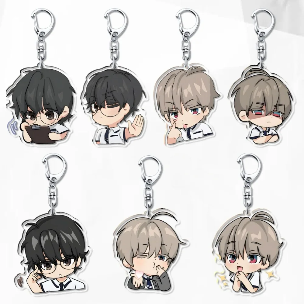 Anime Double Male Leads Peripheral Keychain Hanging Decoration Comic Pendant Jewelry Collection Keyring Crafts Accessory Gift