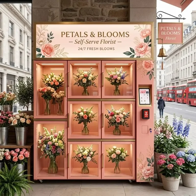 7/24 Flower Vending Machine Unmanned Multi Door Flower Vending Machines Very Big Size for Subway Station Campus