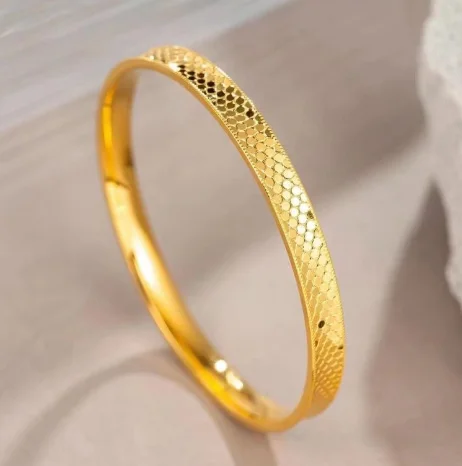 18k gold bangles non demoling bangles for women 8mm au750 jewelry