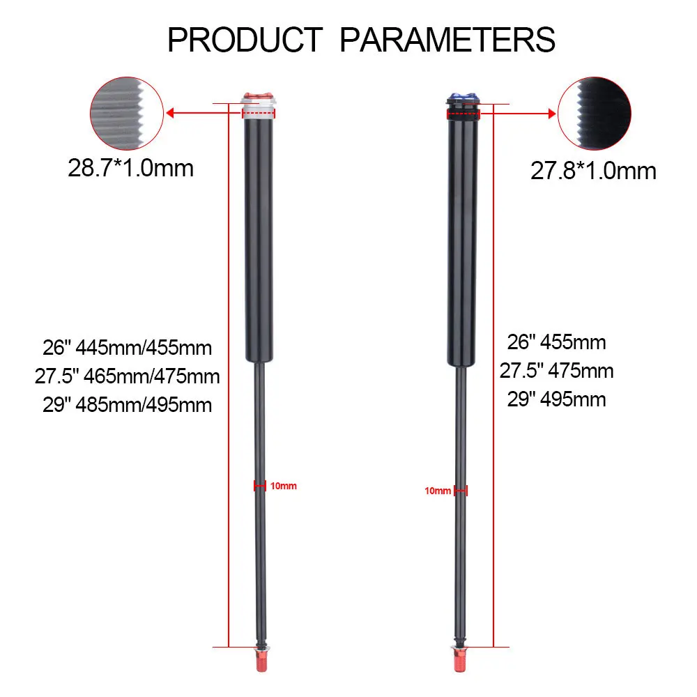 MTB Fork Double Air Chamber Pump, Oil to Air Pressure, Single Air to Double Air Pump, Bicycle Fork Upgrade Replacement Parts