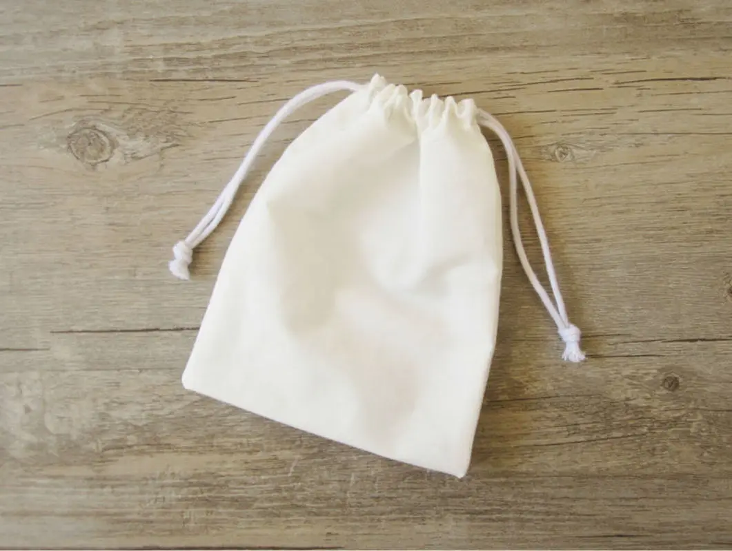 Cotton Gift Bag T/C Drawstring Pouch Packaging Jewelry Makeup Party Gift Candle Reusable Sachet Custom Pocket Print Logo 100PCS