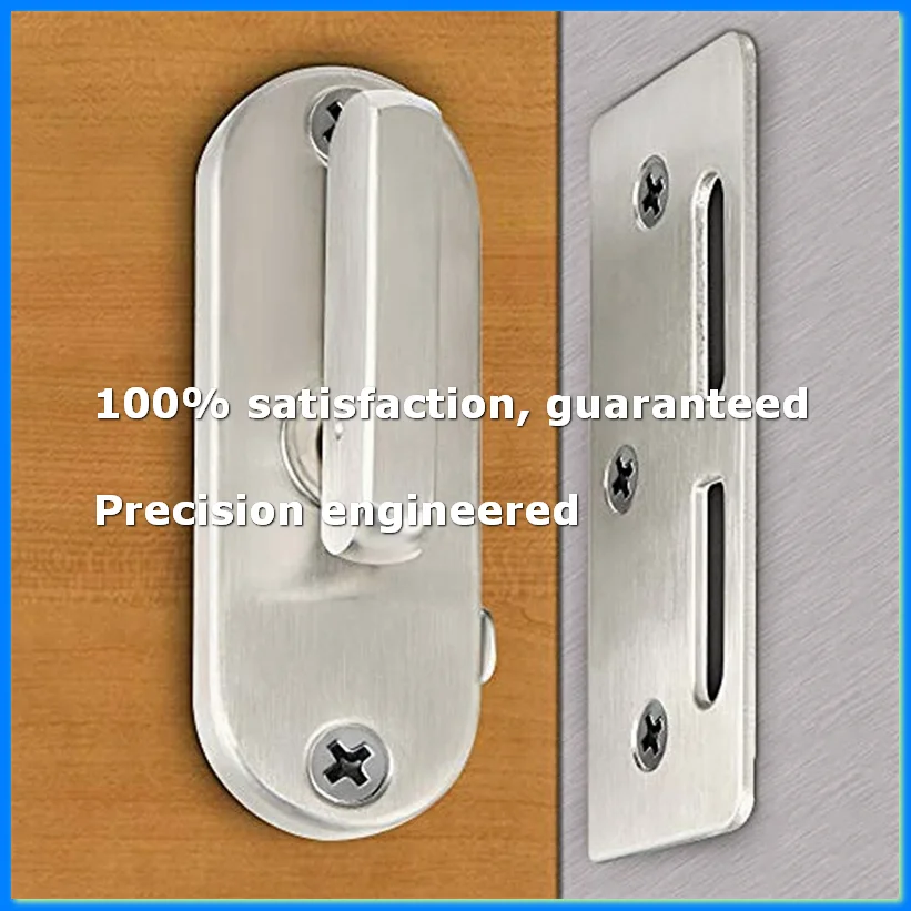 ●1Pc 90 Degree Hinge Lock Sliding Door Hook Lock Aluminum Wood Door and Window Lock Barn Lock Household Tools