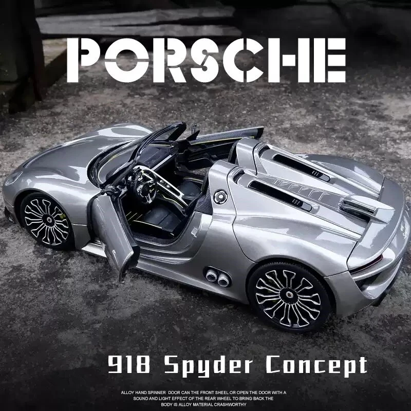 WELLY 1:24 Porsche 918 Spyder Concept Convertible Alloy Car Model Diecasts Metal Toy Sports Car High Simulation Collection B152