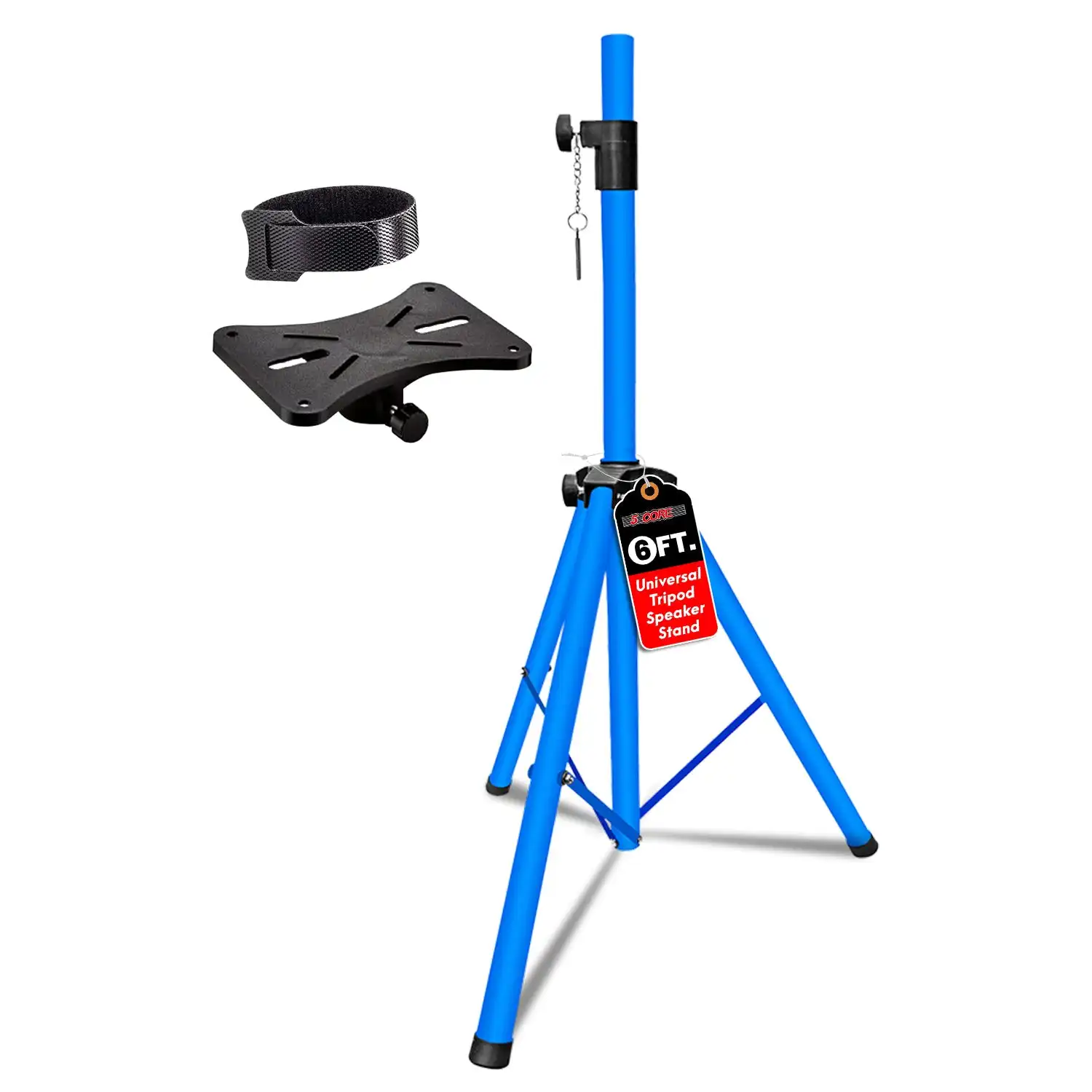 

5 Core Speaker Stand Height Adjustable PA DJ Tripod Studio Monitor Stands w 35mm Compatible Insert - SS ECO 1PK SKY BLU WoB