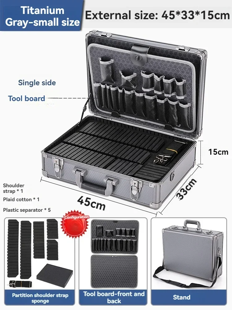 NewMultifunctional Aluminum Alloy Household Hardware Toolbox Industrial Grade Automotive Film Storage Box Portable