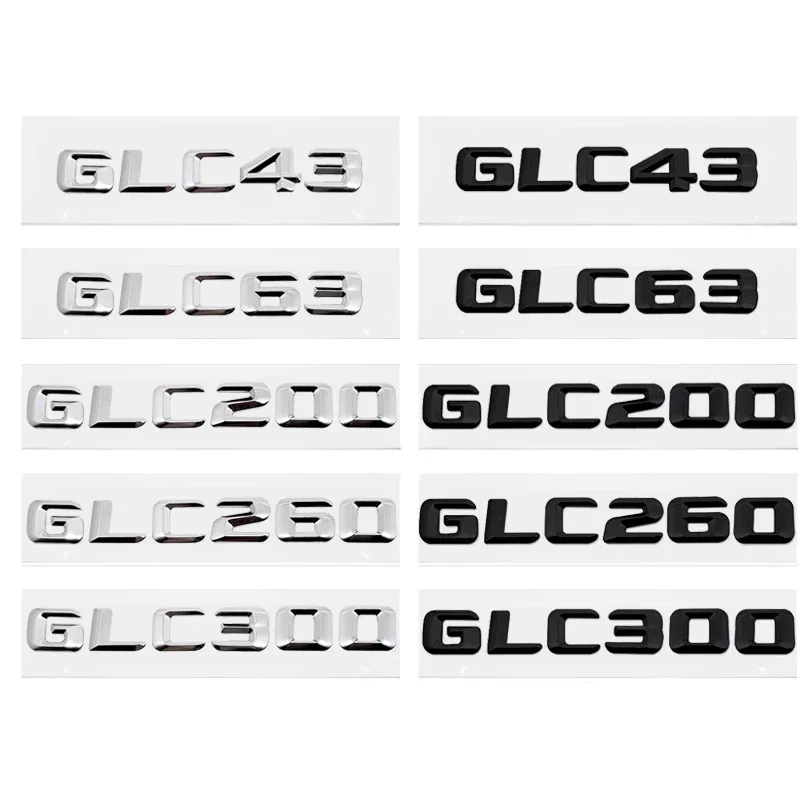 

3D Car Rear Badge Tail Box Number Letter Decal for Mercedes Benz GLC43 GLC63 GLC200 GLC260 GLC300 Styling Accessories