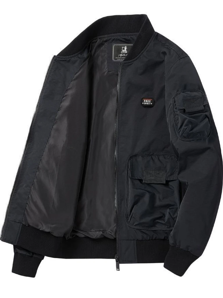 

Новинка 2025 года, мужская повседневная американская рабочая одежда Pilot Jaet, свободное бейсбольное верхнее пальто, осень-зима, водонепроницаемая молния из полиэстера