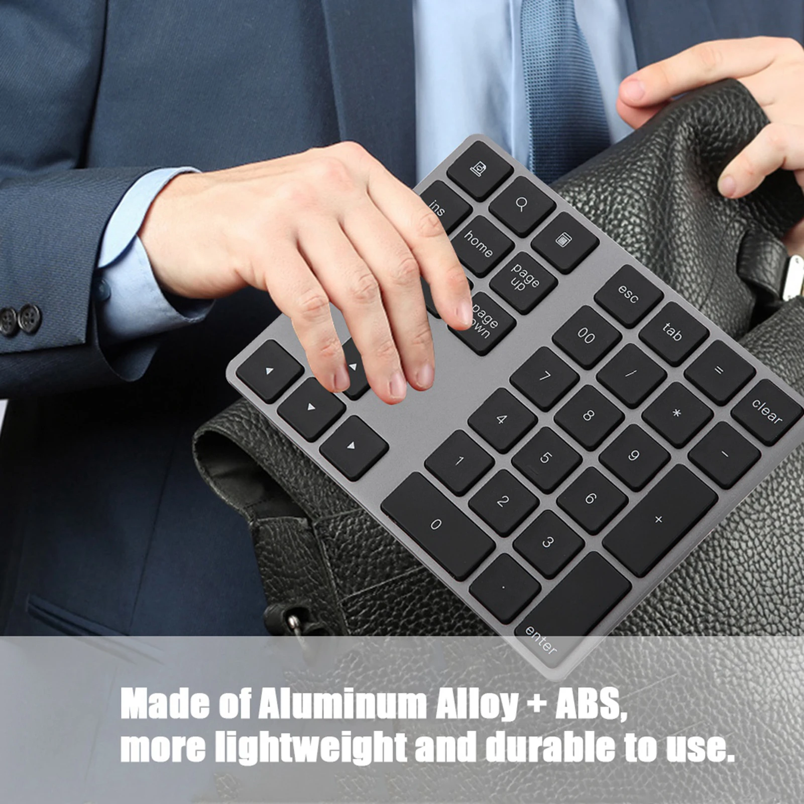 Black 34 Keys Mini Numpad Wireless Bluetooth Numeric Keypad For Apple PC Bluetooth Numeric Keypad Wireless Numeric Keypad Numpad