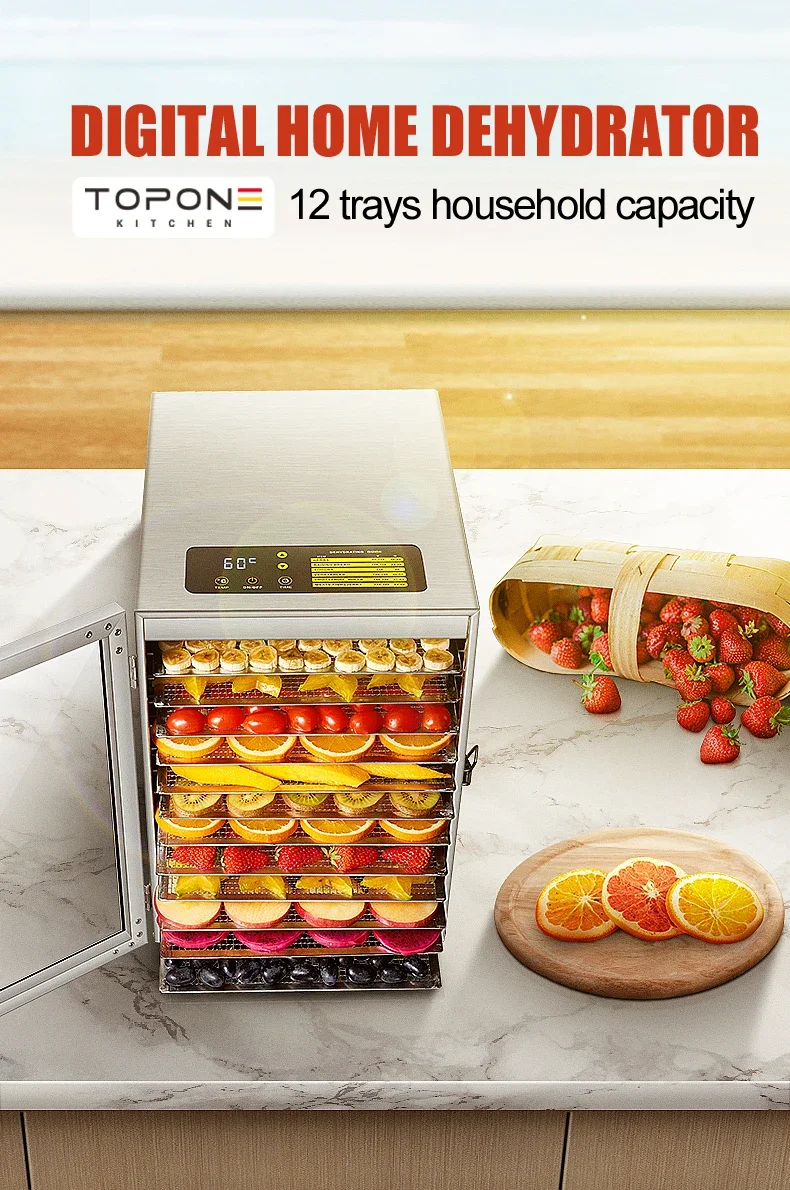 12 Layers Trays Food Dehydrator  Dehydration Dryer Fruit Vegetable Meat Drying Machine Food Machine Dryer Fruit Machine Dryer