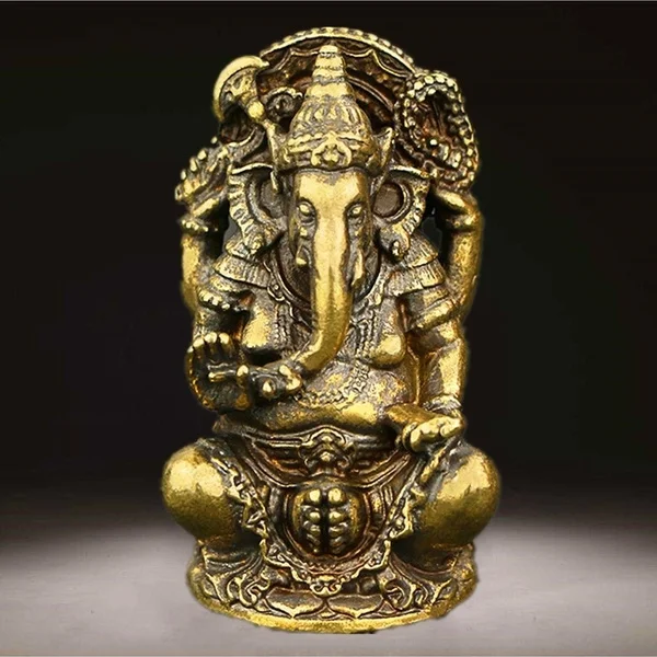 

Bronze Ganesha Buddha Elephant Statue Sculpture Handmade Figurine