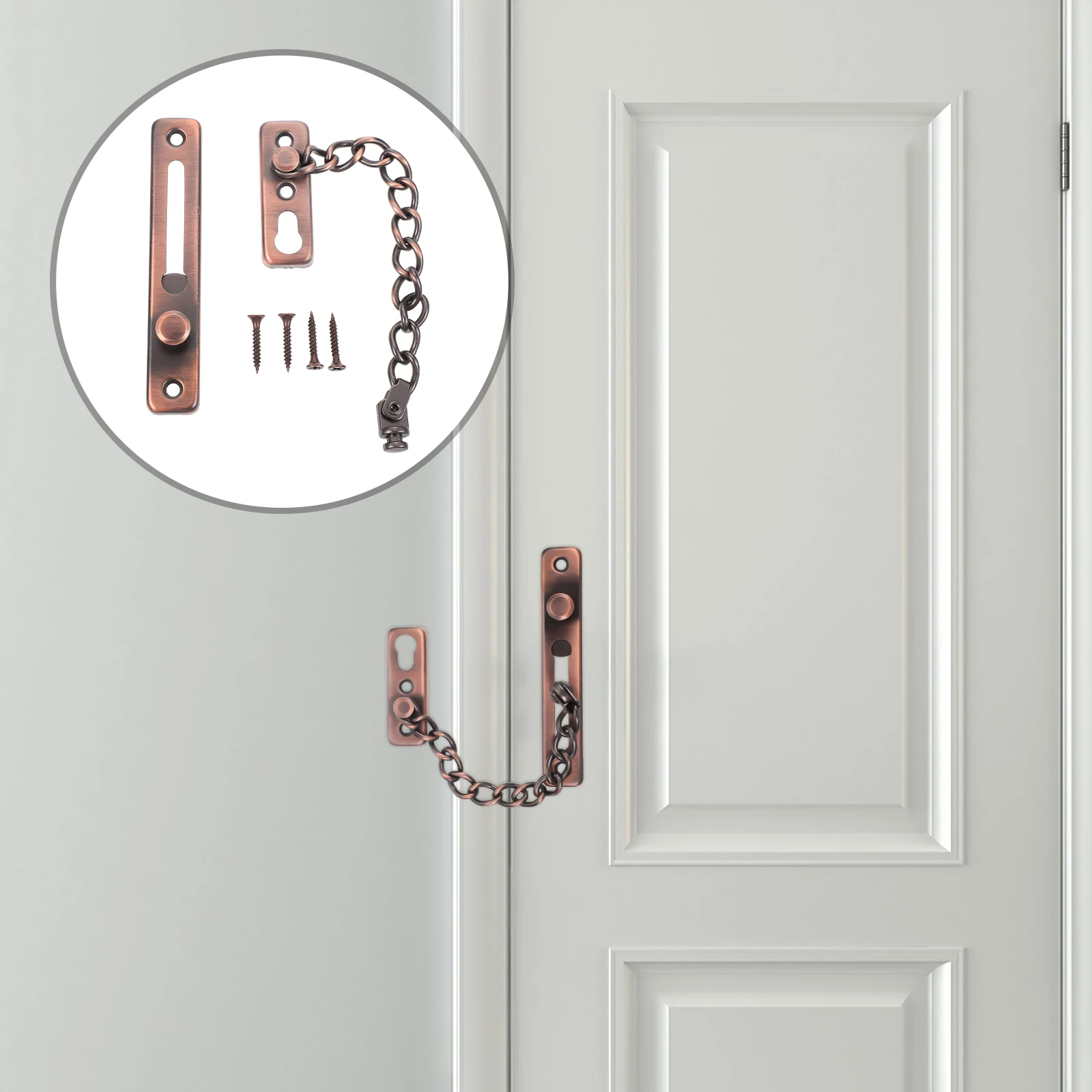 

Stainless Steel Anti Theft Chain Bolts Heavy Duty Door Lock Hardware Non Drilling Wall Mount Home Hotel Room