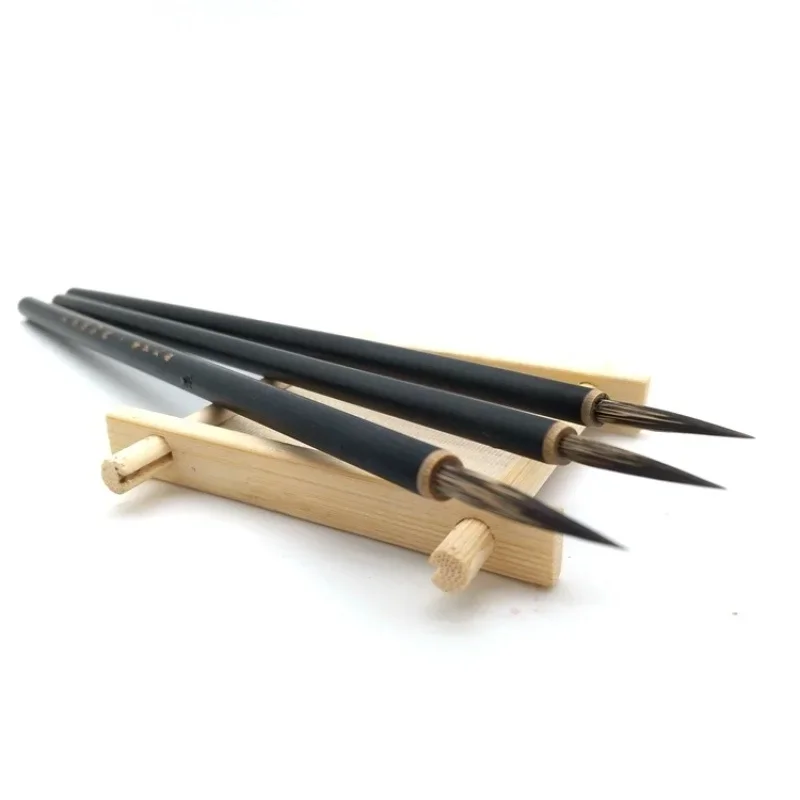 3pcs/lot Chinese Calligraphy Brush Copper Head Hook Line Fine Paint Brush Pen Weasel Mouse Whisker Stone Badger Hair Paint Brush