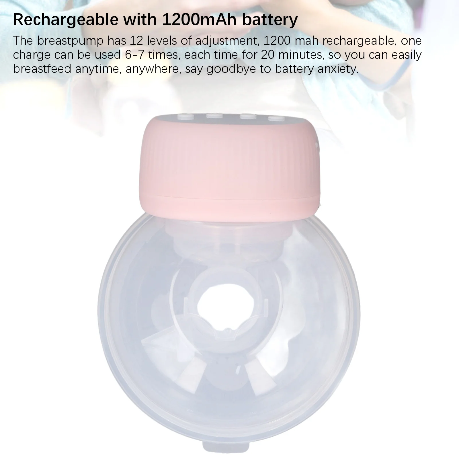 Wearable Breastpump Portable Milk Collector Cup Rechargeable 1200mAh Wearable Milk Extractor for Moms Wearable Milk Extractor