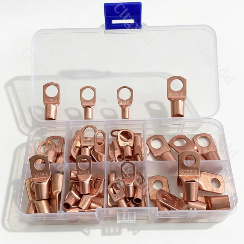 60 Stück/Box SC Kupfer-Kombinations-Batteriekabelklemmen SC6-6 SC6-8 SC10-6 SC10-8 SC16-6 SC16-8 SC25-6 SC25-8 mit Aufbewahrungsbox – Detail 4