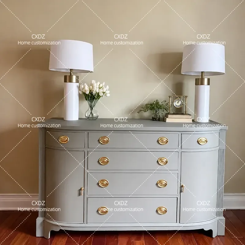 Rural Simple Modern Solid Wood Chest Multi Layer Storage Cabinet For Old Villa Bedroom Locker