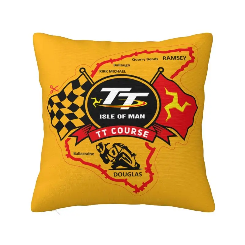 Isle Of Man Tt Racing Luxury Pillow Cover Decoration Motorcycle Sports Chair Cushion